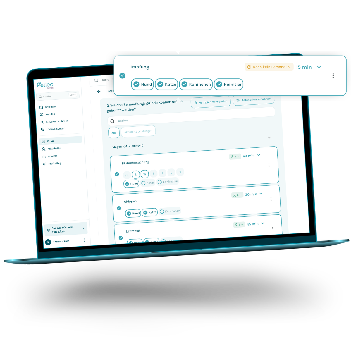 Vereinfachte Einstellungen in Petleo Connect 3.0